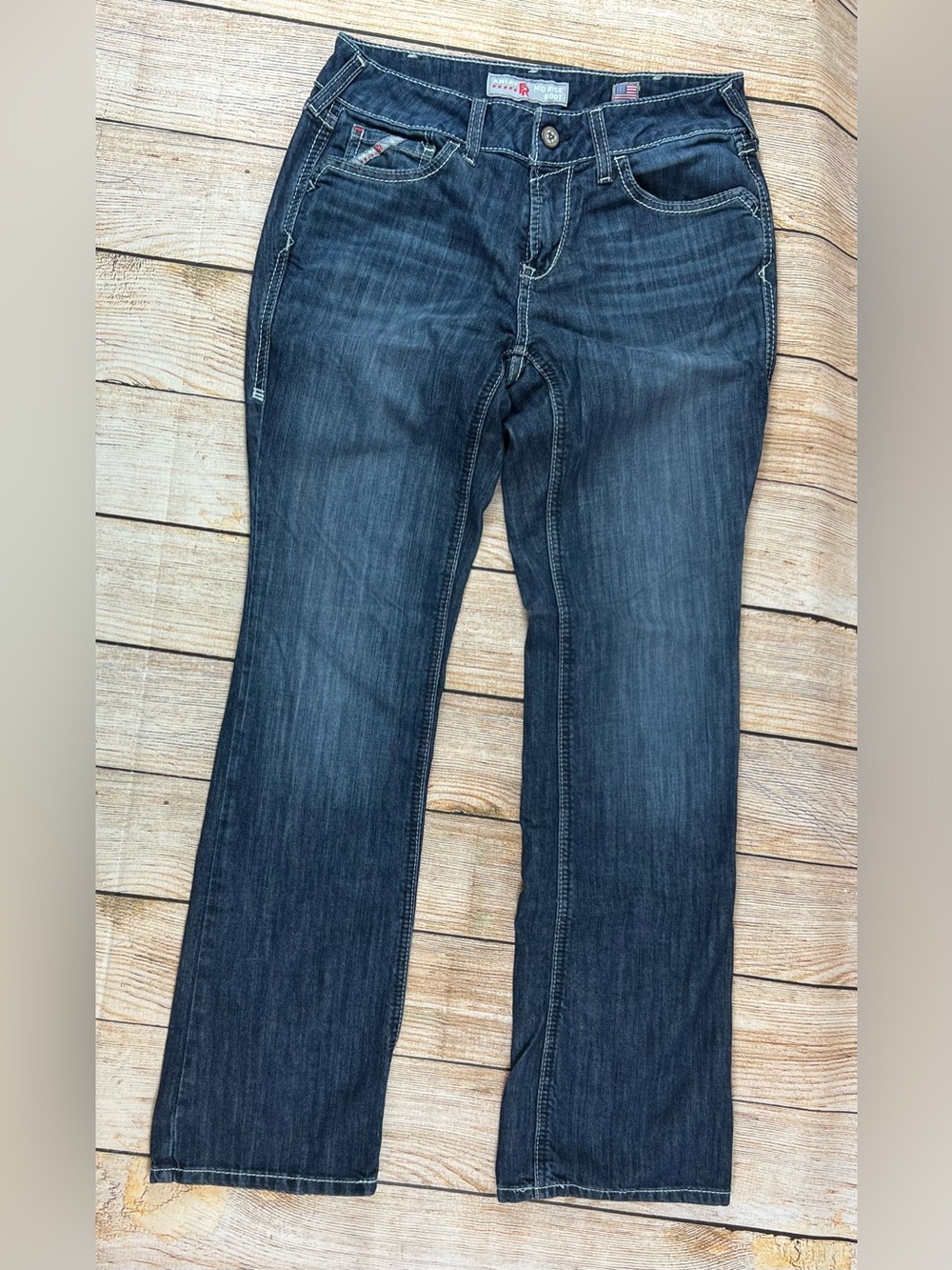 Women Ariat FR Mid Rise Bootcut Denim Jeans Flame Resistant CAT 2 Size 28R - Picture 2 of 8